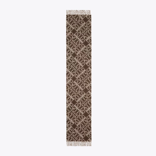 Puzzle Logo Scarf in brown, size OS