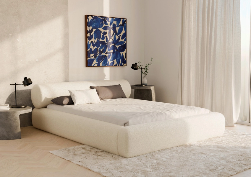 POLSTERBETT 180/200 cm,  in Beige, Lattenrost, Bettkasten, 