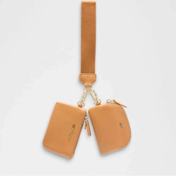 lululemon Dual Pouch Leather Wristlet