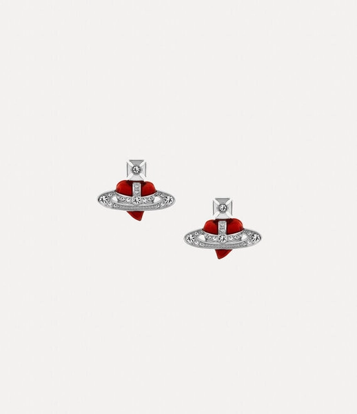 Vivienne Westwood New Diamante Heart Earrings