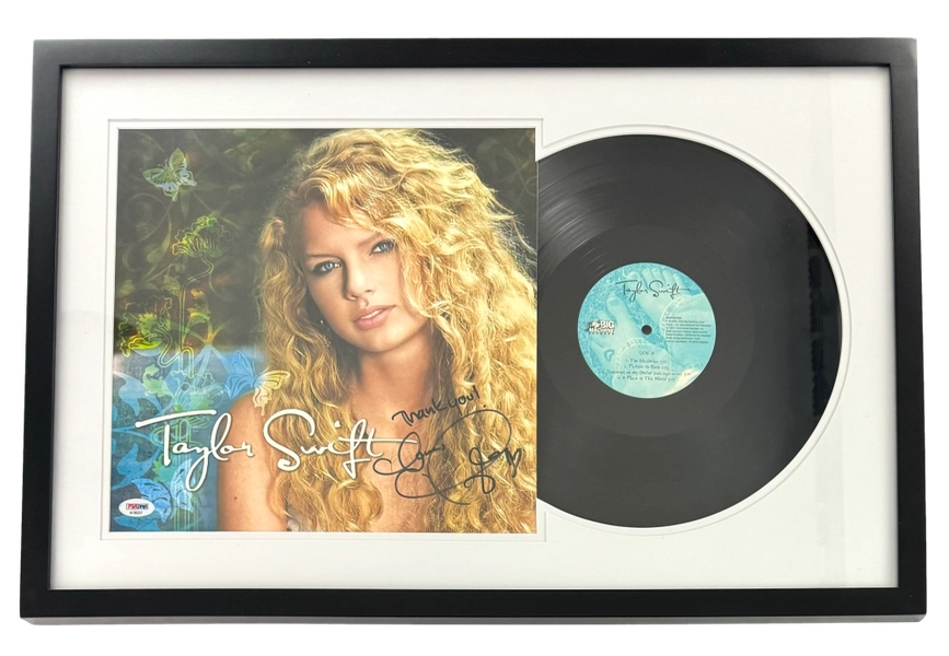 Taylor Swift Signed Autograph Framed Debut Album Vinyl Record LP w/ PSA COA