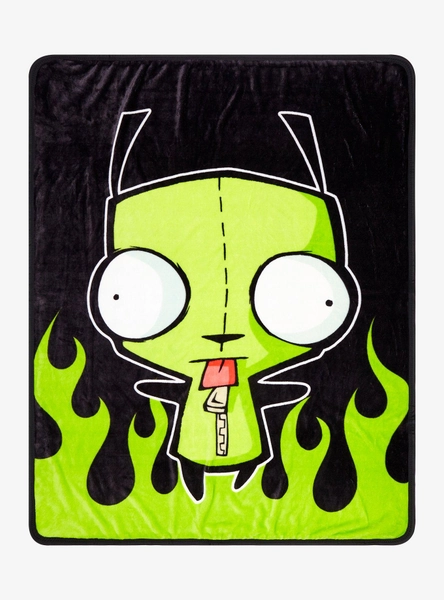 Invader Zim GIR Flame Throw Blanket