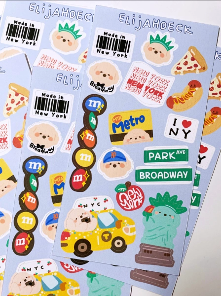 Hello New York City Sticker, New York Stickers, Tour Sticker, Travel Sticker, Decoration Stickers, Cute sticker, Food Sticker, Pizza | Matte