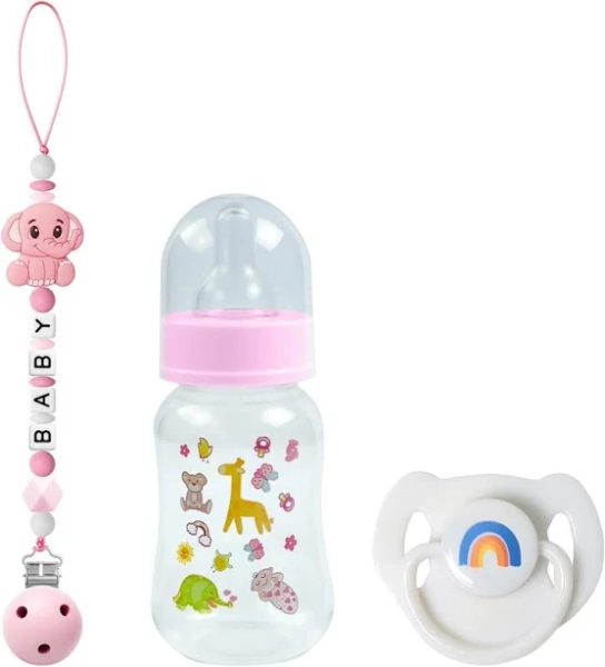 Reborn Baby Doll Accessories Set - Rainbow Magnetic Pacifiers &