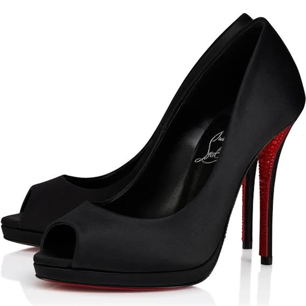 Christian Louboutin Lady Z Suola Strass Crepe Satin Pumps
