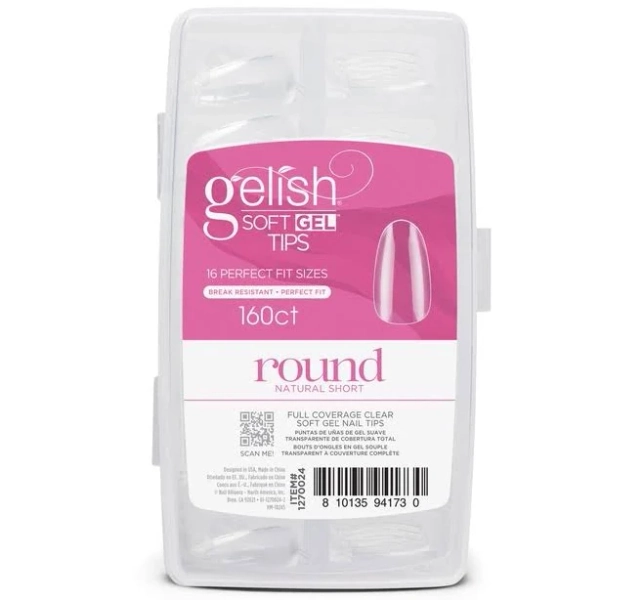 Gelish Soft Gel Tips Nude Short Round