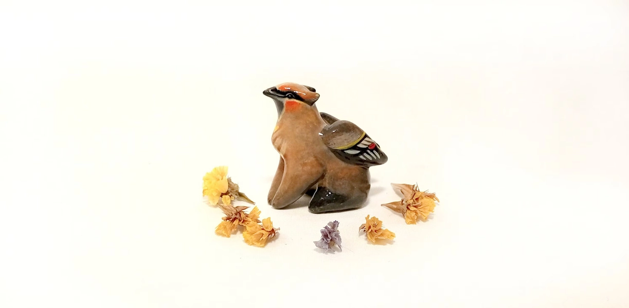Bohemian waxwing Griffin statue Small gryphon figurine TO ORDER Tiny clay animal Cute sculpture Mystical Decor mini figure totem kawaii gift