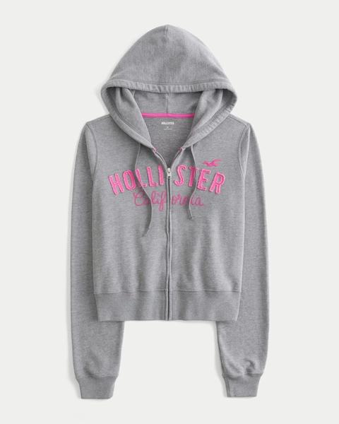 Terry Logo Graphic Zip-Up Hoodie