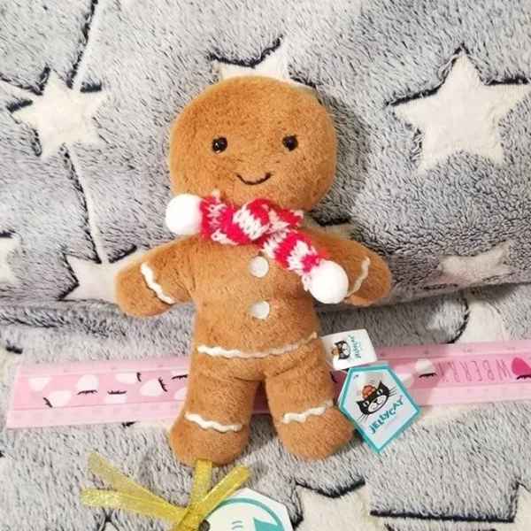 Jellycat New Jolly Gingerbread Fred With Scarf Christmas Winter Plush