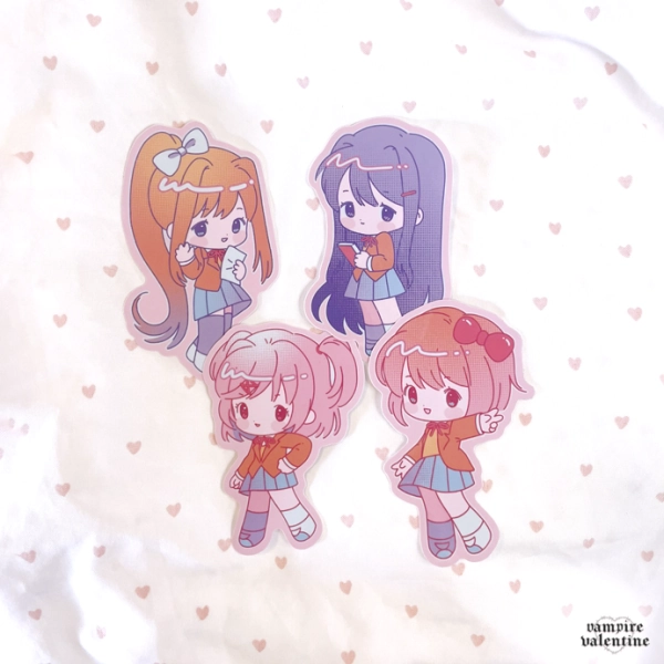 DDLC Doki Doki Literature Club 3" Gloss Vinyl Stickers
