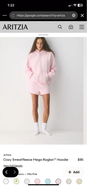 Cart | Aritzia CA light pink
