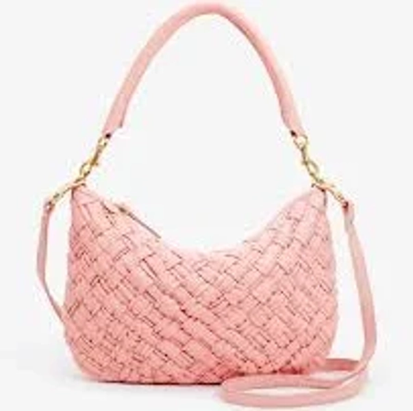 Clare V. Petit Moyen Woven Leather Messenger Bag