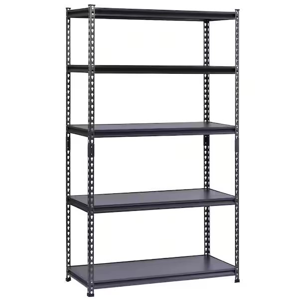 HDX 5-Tier Steel Garage Storage Shelving Unit in Silver Vein (42 in. W x 72 in. H x 18 in. D) URHD421872L5-SV