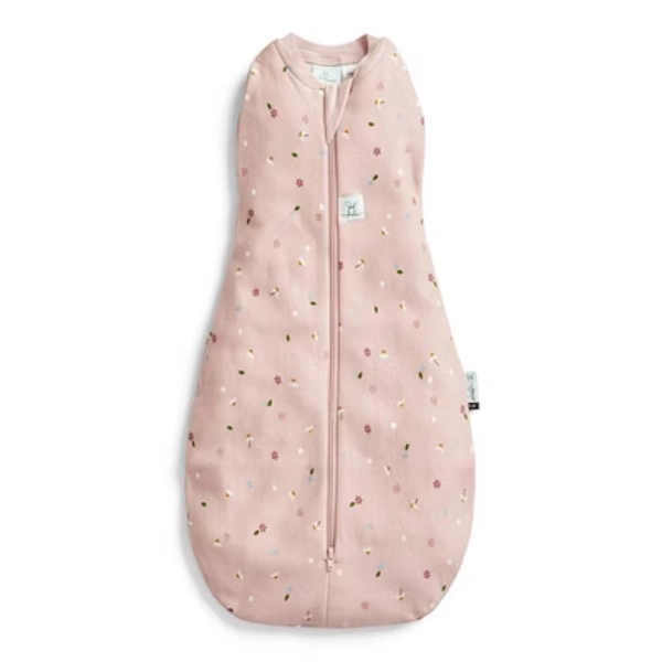 ergoPouch Baby Organic Cocoon Swaddle Wrap Sack 1.0 TOG - Daisies 3-6m: Sleeveless, Two-Way Zipper, Covered Zipper at Neck