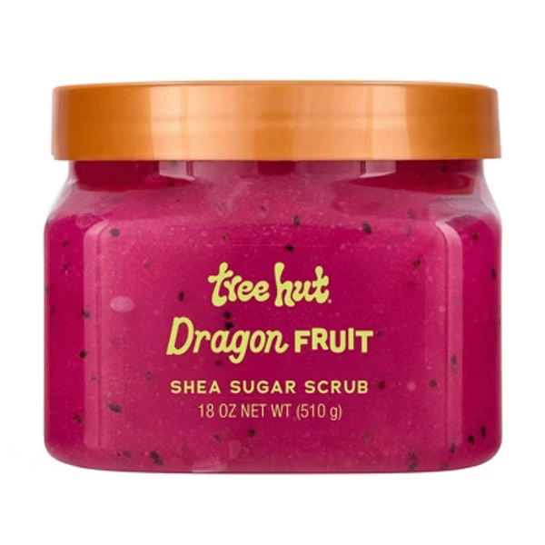 Tree Hut Dragon Fruit Shea Sugar Body Scrub - 18oz: Exfoliating, Paraben-Free, Peach & Pineapple Scent, Normal to Dry Skin