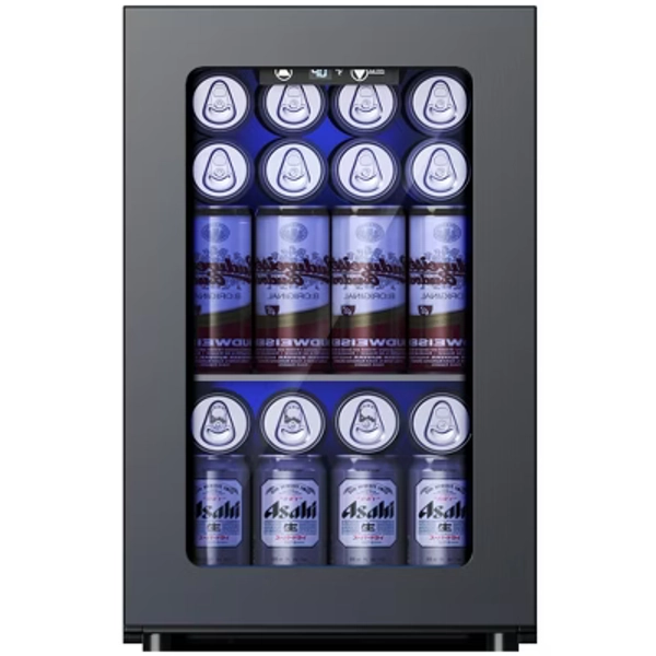 Simzlife 24Cans 0.6 cu. ft. Mini Fridge Cooler, Portable Beverage Refrigerator with Glass Door, Black