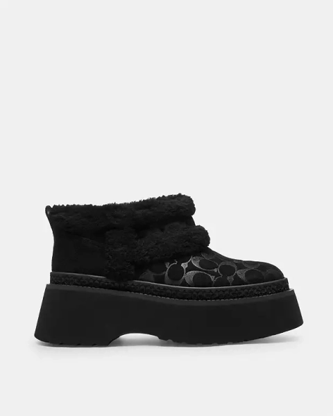 Black Christina Bootie In Signature Suede