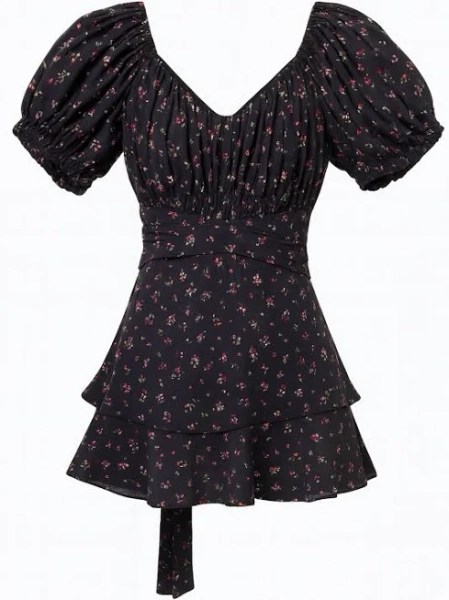 JUNIOR TWEEN TRACY PRINTED LONG SLEEVE DAY DRESS