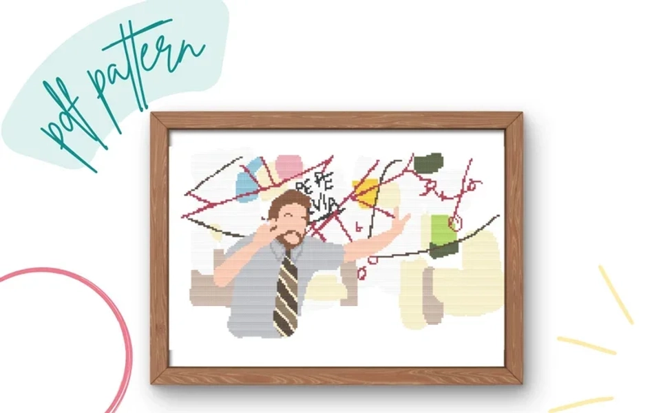 Charlie Day Conspiracy Cross Stitch Pattern