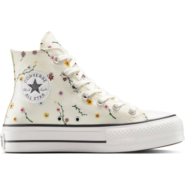 Converse Women's Chuck Taylor All Star Lift Platform Floral Embroidery Canvas High-Top