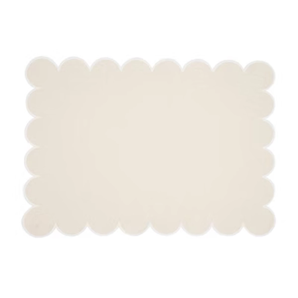 Saro Lifestyle Scalloped Hem Placemat (Set of 4), 14"x20", Natural