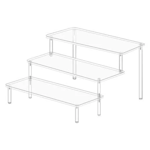 Acrylic Perfume Organizer Stand,1/2/3 Tier Clear Display Risers,Rectangular Display Stands Shelves for Skincare,Perfume,Cosmetic & Dessert Display,