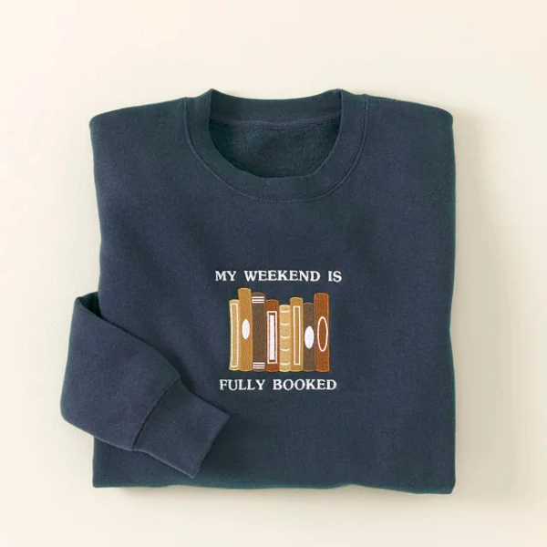 Fully Booked Embroidered Sweatshirt - Reading Gift