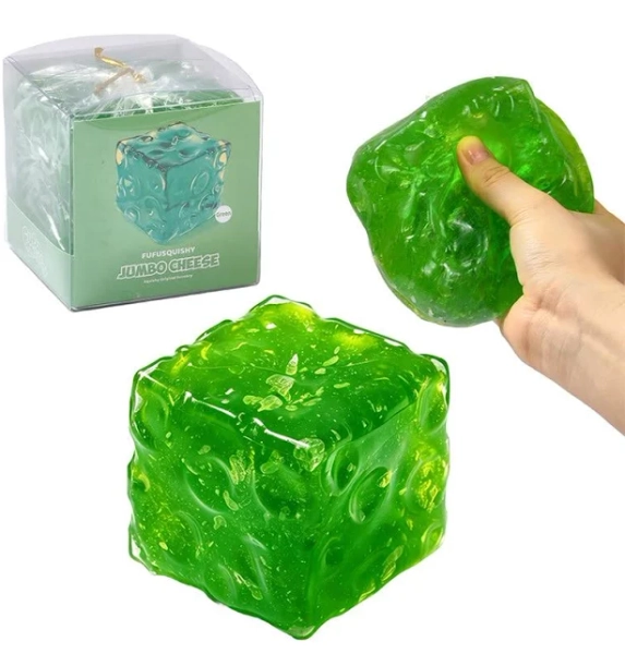 FUFUSQUISHY Jumbo Cheese Squishy Fidget Toy Stress Ball