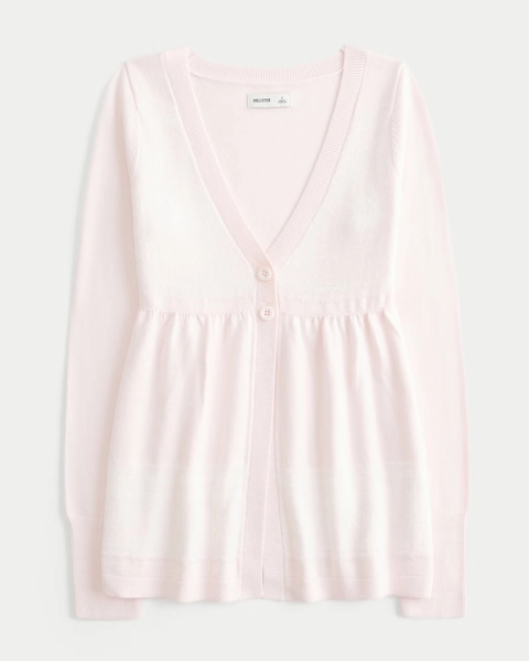 Long-Sleeve Flyaway Babydoll Cardigan