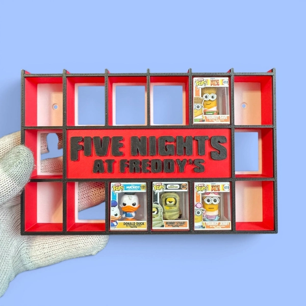 Display Shelf for 20 Bitty Pop Boxes, FNAF Themed Wall or Desk Organizer Stand