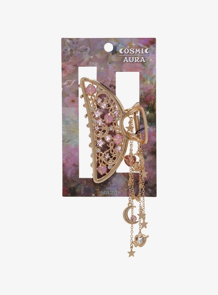 Cosmic Aura Pink Planet Celestial Claw Hair Clip