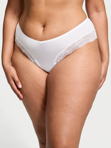Rose Lace-Trim High-Leg Cheeky Panty