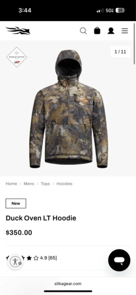 Duck Oven LT Hoodie Optifade Waterfowl Marsh - M
