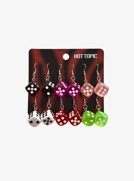 Multi-Color Dice Drop Earring Set