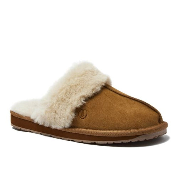 Women's Suede Furry Lined Indoor Outdoor Slippers