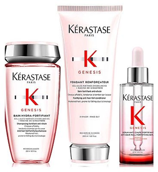 Kerastase Krastase Genesis Shampoo, Conditioner and Hair Serum, Fortifying Routine to Maintain Weakened Hair Prone to Breakage, Trio Set