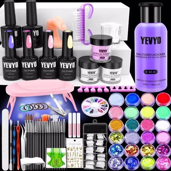 Acrylic Nail Kit with UV Light