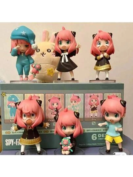 Figurine Mystery Box, 6 Random Styles For A Chance To Get Rare Hidden Items! , Mystery, Anya, Spy X Family Mystery Set, As Well As Birthday Party Decorations, Very Fun Blind Box Games Anime Action Figures, Collectible Model Doll Toy Room Decorations (No Paper Box Packaging)