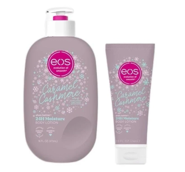EOS Limited Edition Shea Better 24H Moisture Body Lotion Caramel Cashmere 16 fl oz & 2.5 fl oz Moisturizing & Hydrating Lotion for Soft Skin