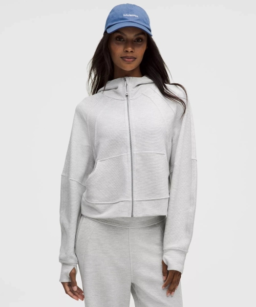 Scuba Oversized Full-Zip Hoodie *Waffle - Heathered Core Ultra Light Grey - XS/S