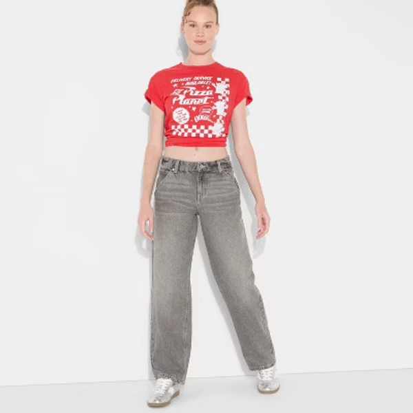 Women's 90's Mid-Rise Relaxed Straight Jeans - Wild Fable™ Gray Wash 0 Short