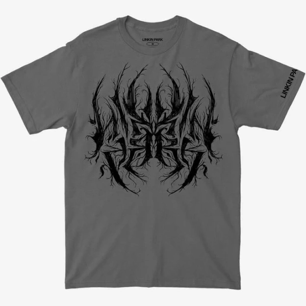 Linkin Park Cyber Insect Logo Graphic T-Shirt - Grey - Extra Large