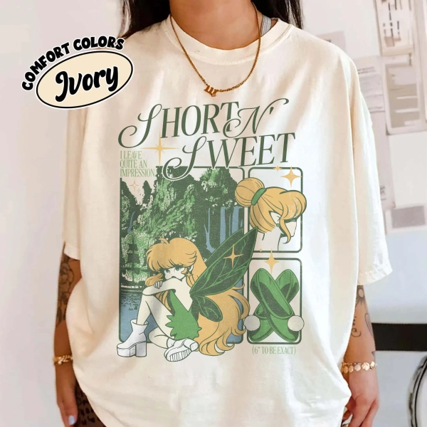 Tinker Bell Short N Sweet Shirt, Vintage Disney Fairy Tee, Retro Tinkerbell Anime shirt, I Leave Quite An Impression Shirt, Disney Gift Tee