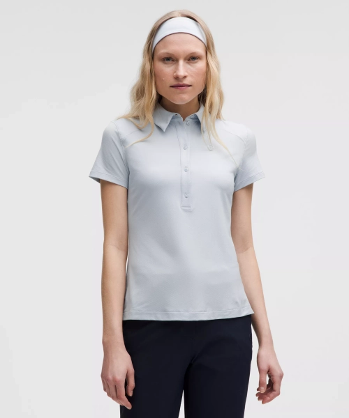 Quick-Dry Short-Sleeve Polo Shirt *Straight Hem - Starch Blue - 12