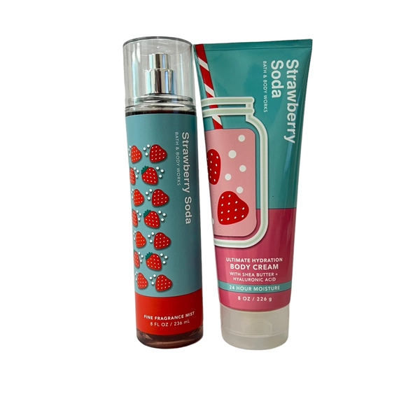Bath & Body Works Strawberry Soda Mist & Body Cream Set - Walmart.com