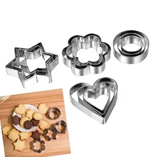 Fancy Shapes Round Heart Flower Star Biscuit Cookie Cutters