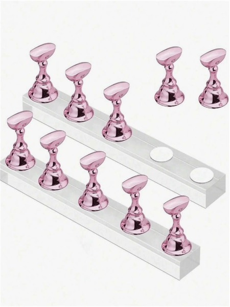Y2K 1 Set Pink Nail Polish Display Rack, Magnetic Nail Art Practice Holder, Acrylic Nail Art Supplies Kit For Beginners, Nail Salon Equipment And Decor For Nail Art Display And Practice , Makeup Room Decor,Makeup Bag,Travel Essential