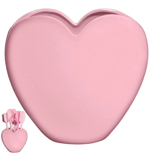 Paris Hilton Ceramic Utensil Holder, Heart-Shaped Utensil Crock Kitchen Organizer, Pink - Walmart.com