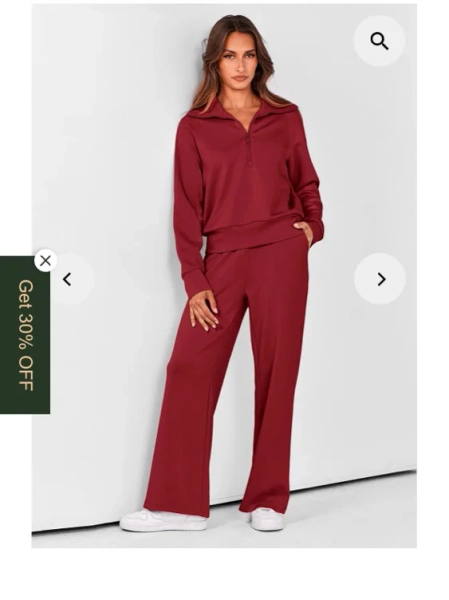 Prettygarden Women's 2 Piece Outfits Casual Lapel Half Zip Sweatshirts And Wide Leg Pants Tracksuit Sets