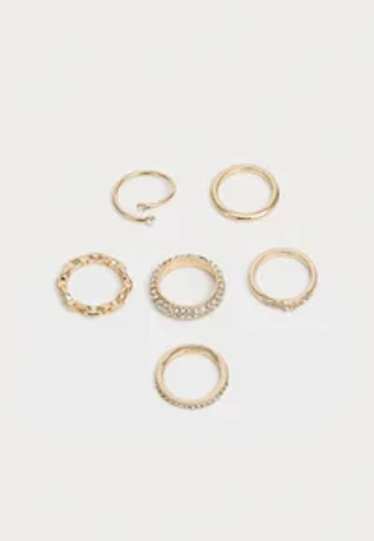 6 PACK - Ringar - shiny gold-coloured